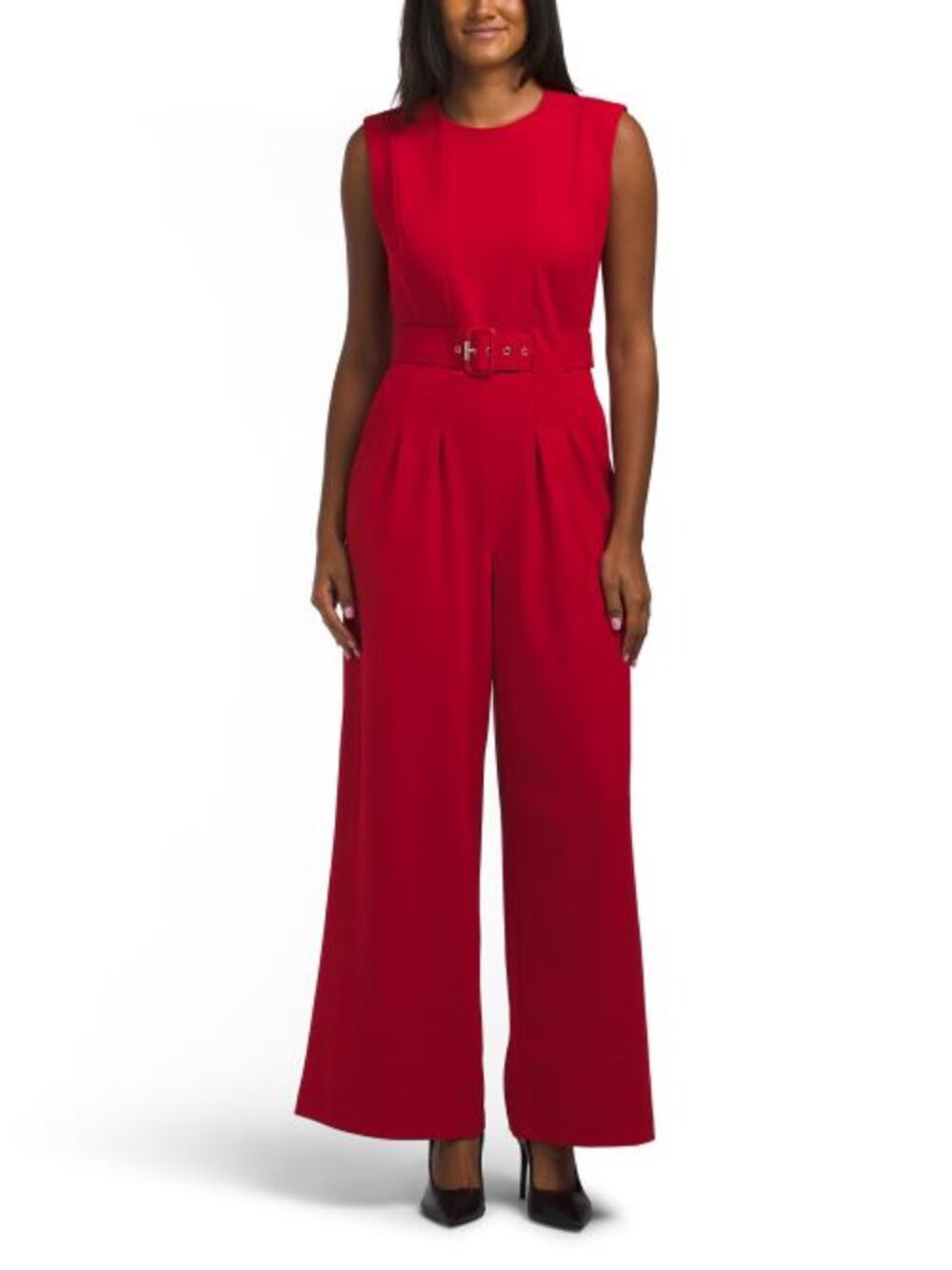CALVIN KLEIN Belted Wide Leg Jumpsuit